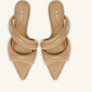 SARA Mule TAN color, Open toe … very soft leather, Vegan Leather